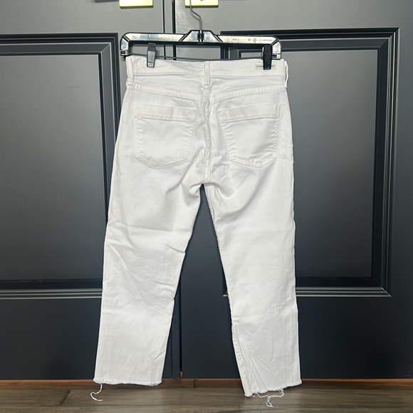 Citizens of Humanity White Cutoff Dani Cropped Straight Leg Jeans - Picture 3 of 5